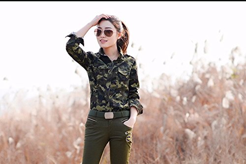 naaz women's casual army military green/olive green shirt (khaki green)