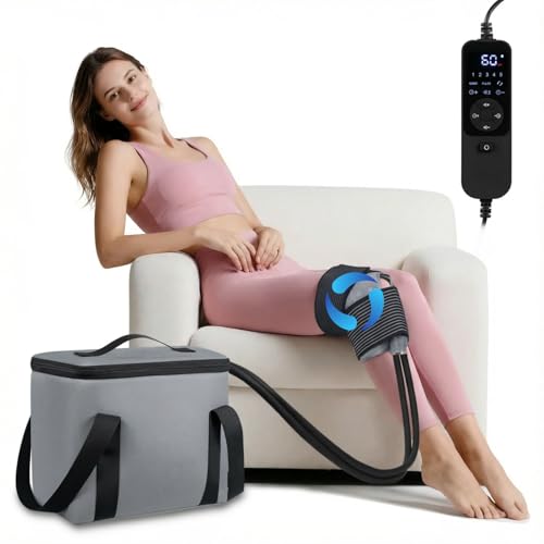 2026 Upgraded Ice Machine for Knee After Surgery, Portable Cold Therapy Machine with Timer, Silent Pump, Pain Relief System, Comfort Pad for Knees Waist Elbows Hip and Ankle, Dad Gifts & Mom Gifts