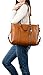 PRIME WEEK SALE- 40% OFF- YALUXE Women's Urban Style 3-Way Leather Work Tote Shoulder Bag Brown