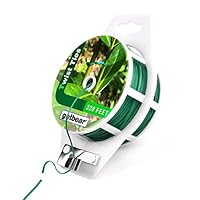 Garden Plant Twist Tie Reel, Reusable Plastic Ties, Multi-Use Sturdy Tree Tie Cable with Cutter for Gardening Plants Tree Flower，Home and Office Organization - 328 feet (1 Pack)