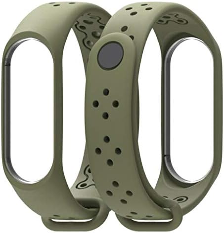 EIKdoulf02 Replacement Soft Breathable Sport Watchband Watch Bracelet Wrist Strap for Xiaomi Mi Band 3 4 - Army Green