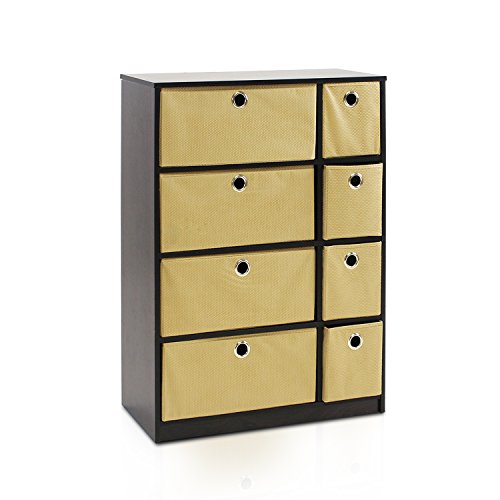 Furinno econ 13089ex/lb storage organizer cabinet with bins, espr…