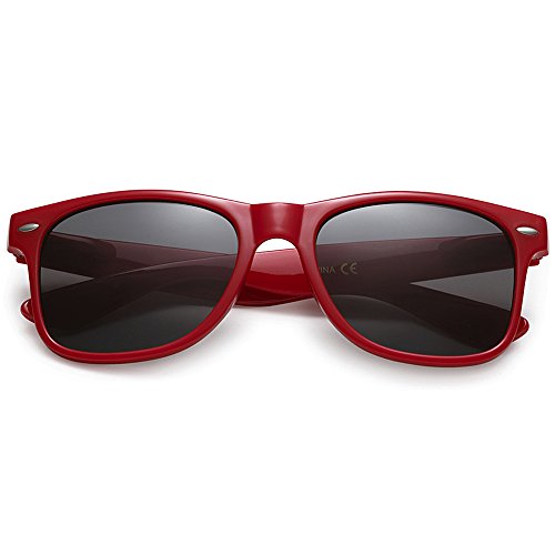WHOLESALE UNISEX 80'S STYLE RETRO BULK LOT SUNGLASSES (Cardinal Red, Smoke)