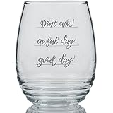 Funny Stemless Wine Glass 17 oz Good day Awful day Don't Ask! Humorous Gift Idea For That Special Someone Novelty Present For Him or Her