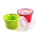 Kinderville Little Bites Silicone Storage Jars, Set of 2, in Red/Green