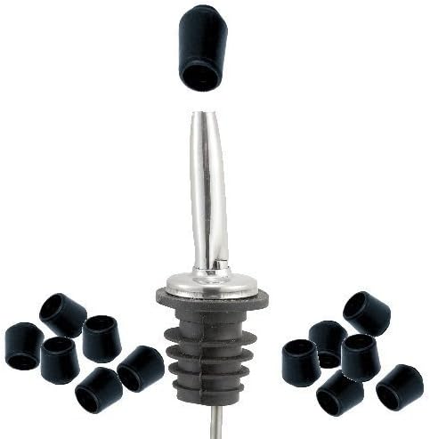 Liquor Pourers with Removable Dust & Bug Covers - 6 Pourers 6 Covers 12 piece set!
