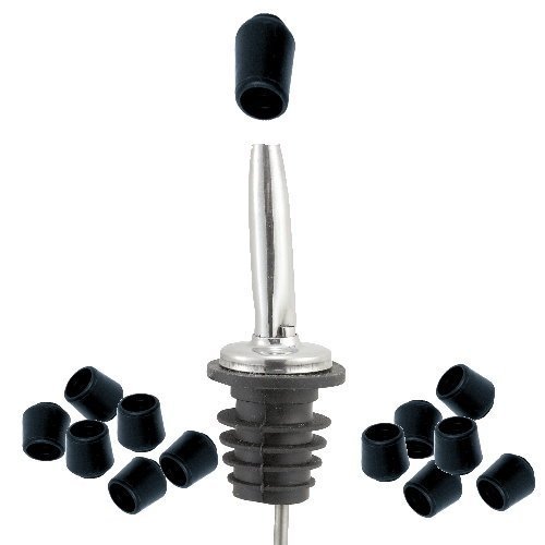 Liquor Pourers with Removable Dust & Bug Covers - 6 Pourers 6 Covers 12 piece set!