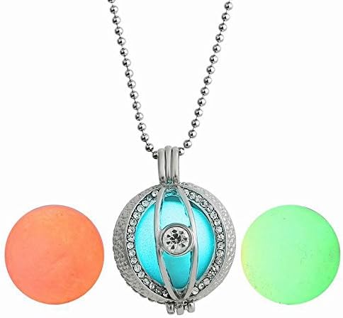 1 X Newly Fashion Teardrop Necklace - Glow in the Dark Pendant Steampunk Fairy Magical (1 X Round)