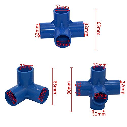 BIG-DEAL Garden Tool,_1Pc PVC Pipe Connectors Inner Diameter 32mm Three-Way Four-Way Five-Way Home Garden Irrigation Water Tube DIY Fittings - ( Diameter:32mm; Color:Four Way )