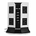 SAFEMORE Power Strip 8-Outlet with 4-Port 4.2A USB Desktop Charging Station(White+Black)