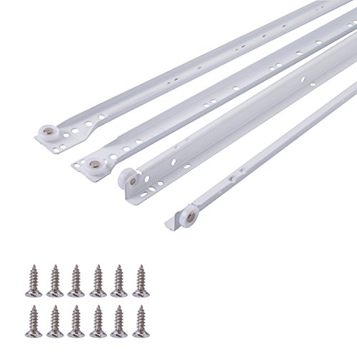 Amazon Basics - Diapositivas para cajones, 24 pulgadas, pintura en polvo blanca, paquete de 10