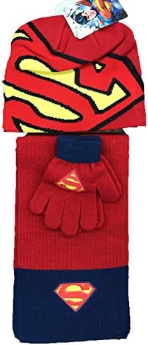 NEW PAW PATROL SUPERMAN BATMAN FORZEN MINIONS KNITTED SCARF, HAT &amp; GLOVE SET