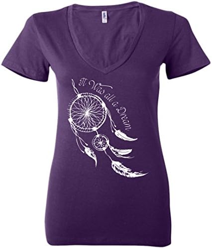 It Was All A Dream - Bella Ladies Deep V-Neck T-Shirt Team Purple / XL