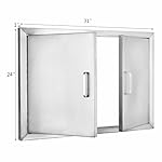 Popsport BBQ Door 31x24 Inch Double Access Door 304 Stainless Steel Double Door with Handle for BBQ and Outdoor Kitchen (31x24 Inch)