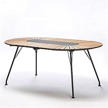Tisch Oval Eclipse Bambus Und Granit Stahl Outdoor 110 X 180 Cm Amazon De Kuche Haushalt