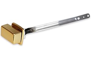 VALLVATER Toilet Flush Handle Replacement, Side Mount Toilet Tank Lever Compatible with Kohler 85114-CP Trip Lever Kit, Polished Golden