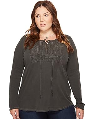 Womens Plus Size Lace-Up Bib Thermal