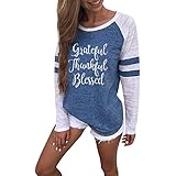 HTDBKDBK Long Sleeves for Women, Women Fashion Causal Plus Size Thanksgiving Blouse Tops Patchwork T-Shirt Tops 2019