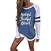 HTDBKDBK Long Sleeves for Women, Women Fashion Causal Plus Size Thanksgiving Blouse Tops Patchwork T-Shirt Tops 2019