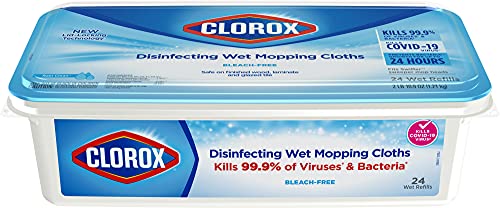 CLOROX DISINFECTING WET MOPPING CLOTHS, RAIN CLEAN, 24 WET REFILLS (PACKAGE MAY VARY)