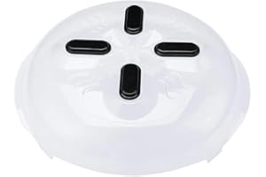 Magnetic Splatter Cover, 12-Inch Clear BPA-Free Food Grade Lid, Vented Plate Guard with Steam Vents, Anti-Splash Microwave Li