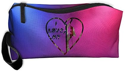 I Love Heart My Lineman Multi-functional Cosmetic Makeup Bag Zipper Closure Bags Toiletries Organizer Bag