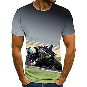JFX 3D Digitale Print Korte Mouw Heren Polyester Racing T-Shirt Zomer Ronde Hals Losse Jas Samen/I / 2XL