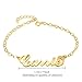 Personalized 18K Gold Plated 925 Sterling Silver Name Ankle Bracelet-Custom Made with Any Names for Women(10)