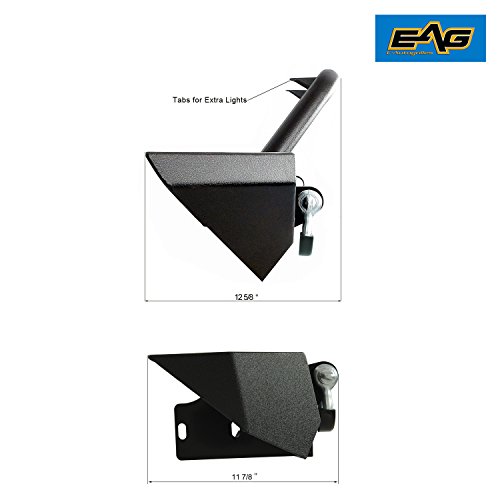 EAG Fit for 07-18 JK Wrangler Front Bumper with Fog Light hole and Rear Bumper with 2" Hitch Receiver Combo