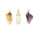Set of 3 - Quartz, Citrine and Amethyst Point Wire Wrapped Gold Toned Pendant w/RP COA