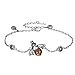 EleQueen 925 Sterling Silver Vintage Inspired Brown Crystals Queen Bee Link Bracelets for Women
