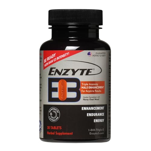 Enzyte3® Men’s Vitality & Performance Support – Energy, Stamina, Endurance – with L-Citrulline, Epimedium, Guarana Seed Extract & More – 30 Tablets