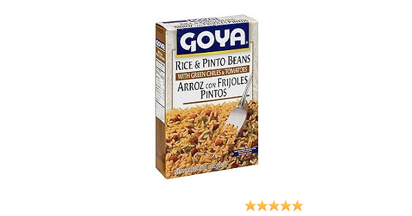 Goya Rice&pinto beans with Green chiles and tomatoes Long grain parboiled Rice enriched with iron (ferric orthophosphate), ni (041331026550)