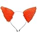 E-TING Cat Fur Ears Hair Clip with Headband Halloween Christmas Anime Party Costume Cosplay Accessories (Orange with Beige inside)