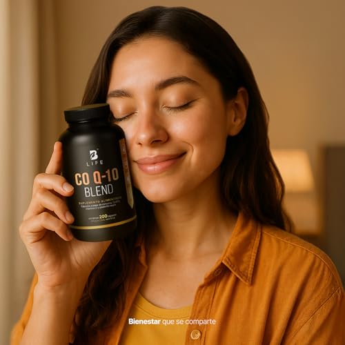 B Life Coenzima Q10 | 200 Cápsulas | 1000mg por porción | Adicionado con Cúrcuma y Vitamina C | Ingredientes Naturales | Co Q-10 Blend.
