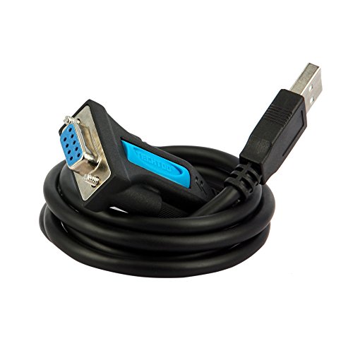 TECHTOO USB 2.0 to RS232 DB9 Serial Cable FEMALE Converter Adapter with Prolific PL2303 Chipset for Win10 8.1 8 7 Vista XP 2000 Andorid Linux Mac OS X 10.6 and Above (3ft/1m)