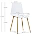 GreenForest Dining Chairs Set of 4 Mid Century Modern Chairs for Kitchen Living Room Side Chairs with Metal Legs and Plastic Seat, White