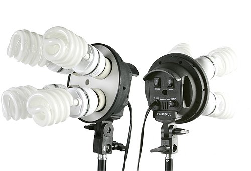 Fancierstudio Lighting kit UL9004SB-69BWG 2000 Watt Photo Studio Lighting Kit with 6-9 Feet Muslin Backdrop and Background Stand-Black White