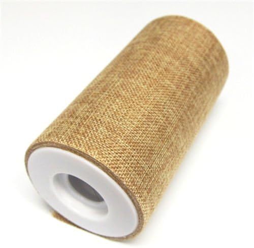 6" x 30FT (10 Yards) Wide Fine Rustic Polyester Burlap Mesh Roll Vintage Wedding Decor Crafts Sewing, Flower Wrapping, Chair Bow