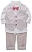 Baby Kid Boy Khaki and White Formal Wear Shirt Vest and Pants 3-piece 2-3Years White