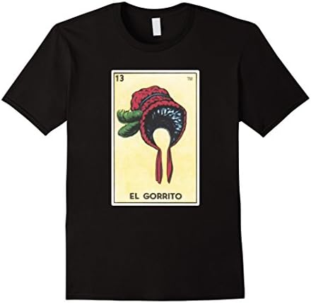 Mens El Gorrito Card T-Shirt Bonnet Loteria Tarot XL Black