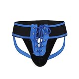 Men's Lingerie Hot Jockstrap with Big Crochet Bulge Pouch Size M, Blue