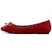 Ollio Women's Shoe Faux Suede Ribbon Ballet Flat