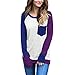 Howstar Women's Blouse, Long Sleeve Fashion Patchwork T Shirt For Women Casual Tops