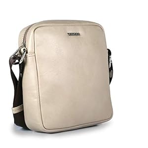 Cross Leather 20 cms Taupe Messenger Bag (AC1261338_2-11)