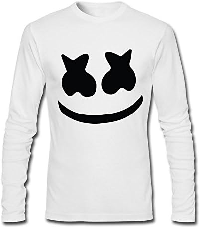 Men's Marshmello face original Tour DJ Long sleeve t shirt X-Large White