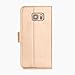 FYY Luxury PU Leather Wallet Case for Samsung Galaxy S7 Edge, [Kickstand Feature] Flip Phone Case Protective Cover with [Card Holder] [Wrist Strap] for Samsung Galaxy S7 Edge Gold