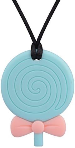 Teething Necklace for Baby,Silicone Teether,Infant Chewing Toys,Sensory Chew Necklace for Autism ADHD Fidgety Kids & Adults - Oral Motor Biting Needs,16 Inches,Cute Simple,Durable