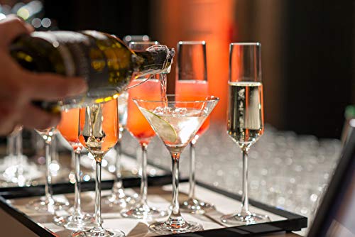 Hand Blown Champagne Flutes -100% Lead Free Crystal Clear Set of 2 Champagne Flute Glasses, Perfect Glass Party Cups - Thumbnail 3