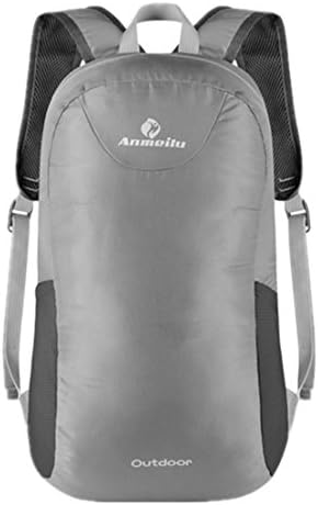 AnnodaHulo Girl Boy Climbing Cycling Travel Sport Lightweight Foldable Nylon Backpacks (Gray)